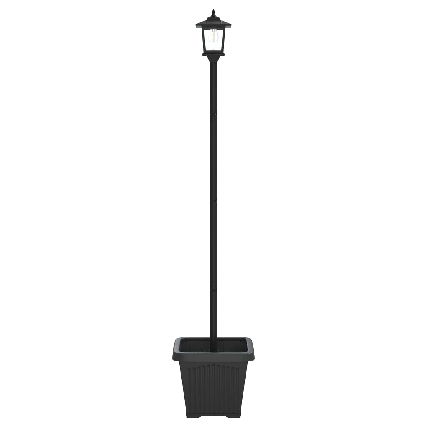 vidaXL Solar Lamp Post with Planter Black 32 x 32 x 158 cm