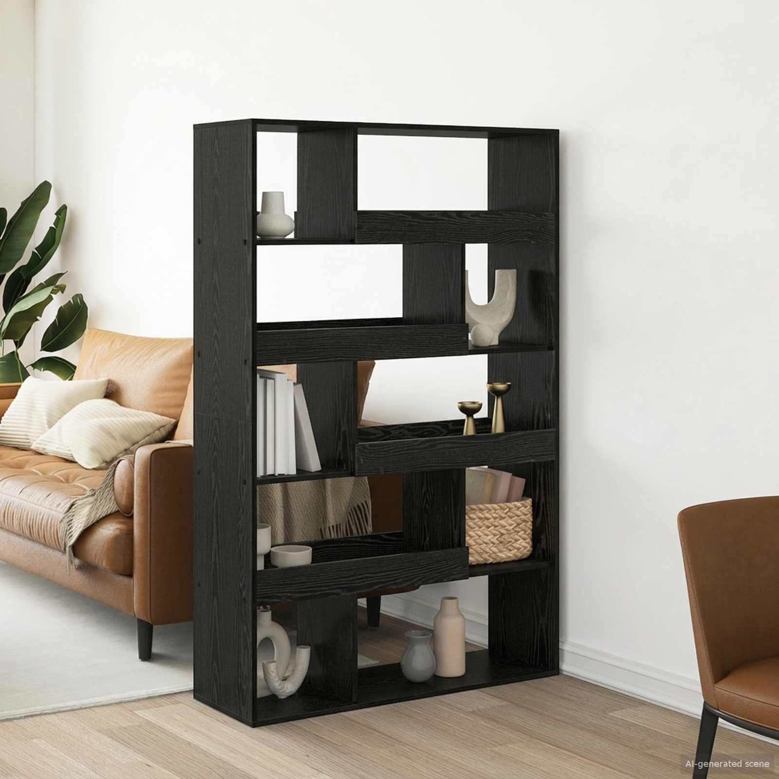 vidaXL Book Shelf 100 x 33 x 156.5 cm Engineered Wood Black oak