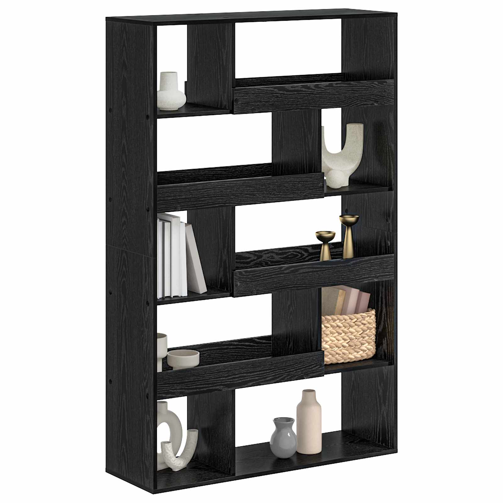 vidaXL Book Shelf 100 x 33 x 156.5 cm Engineered Wood Black oak