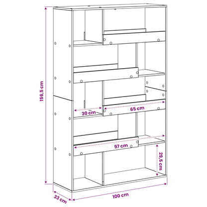 vidaXL Book Shelf 100 x 33 x 156.5 cm Engineered Wood Black oak