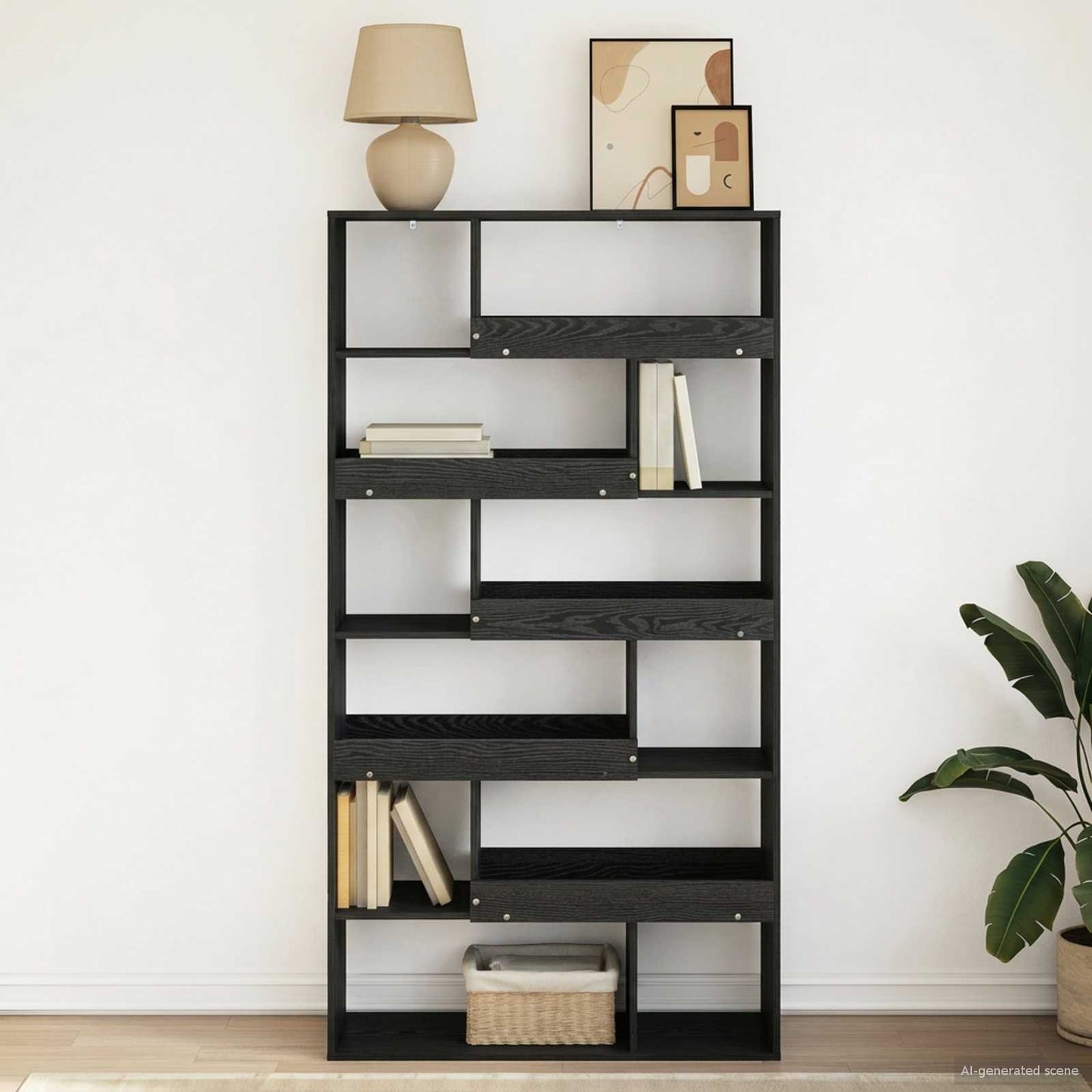 vidaXL Book Shelf 100 x 33 x 156.5 cm Engineered Wood Black oak - 57393