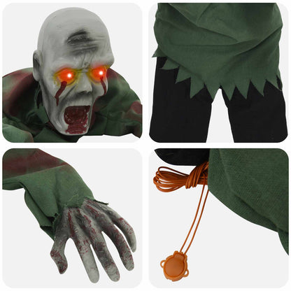 vidaXL Halloween Crawling Zombie SPOOKA Green 110 x 50 x 21 cm - Gre