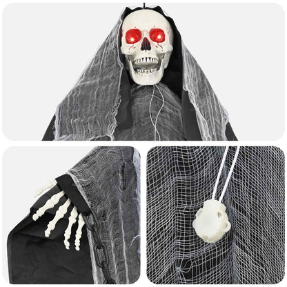 vidaXL Halloween Hanging Grim Reaper SPOOKA Black 112 x 164 cm - 69077