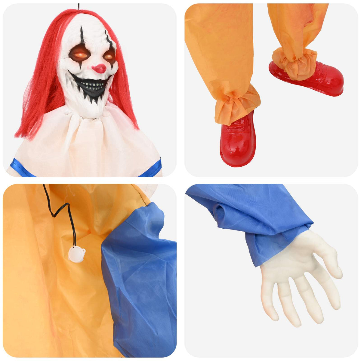 vidaXL Halloween Scary Clown SPOOKA Yellow and Blue 126.5 x 180 cm