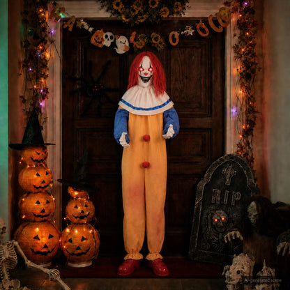 vidaXL Halloween Scary Clown SPOOKA Yellow and Blue 126.5 x 180 cm