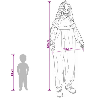 vidaXL Halloween Scary Clown SPOOKA Yellow and Blue 126.5 x 180 cm
