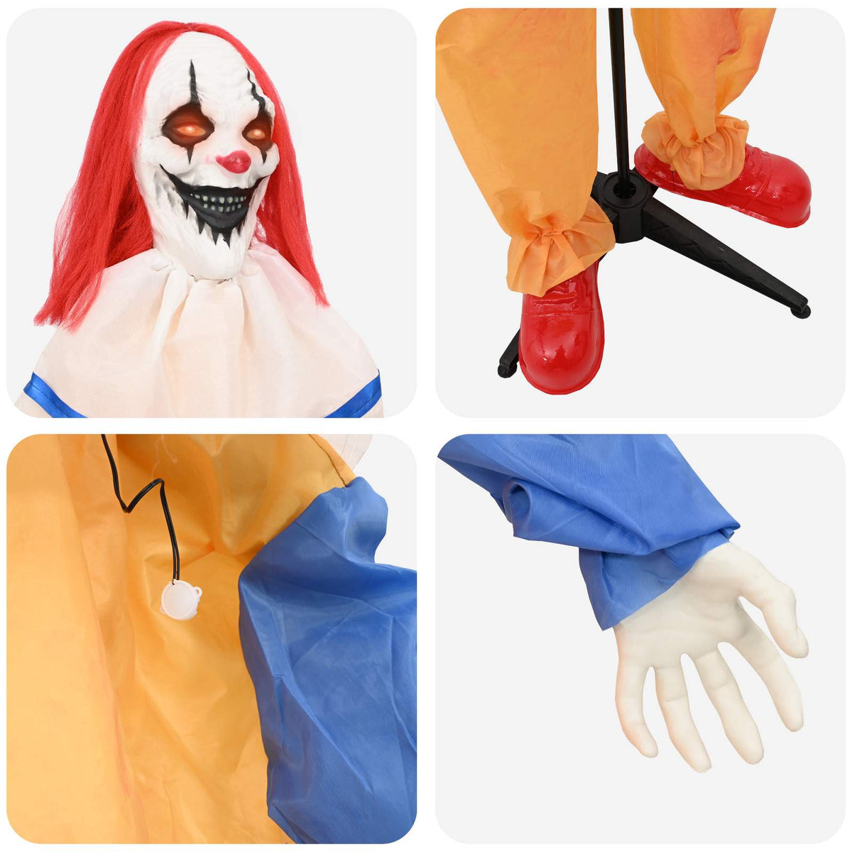 vidaXL Halloween Scary Clown SPOOKA Yellow and Blue 126.5 x 180 cm - 69093