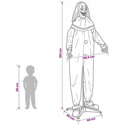 vidaXL Halloween Scary Clown SPOOKA Yellow and Blue 126.5 x 180 cm - 69093