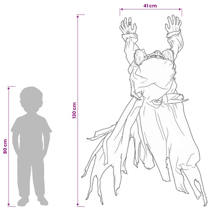 vidaXL Halloween Crawling Zombie SPOOKA Black 41 x 130 x 24 cm