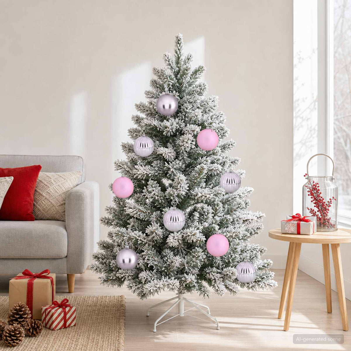 vidaXL Christmas Ball Set XL 9 pcs Pink Dia. 15 cm Plastic