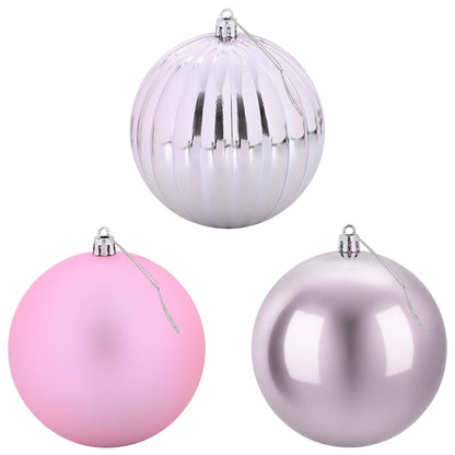 vidaXL Christmas Ball Set XL 9 pcs Pink Dia. 15 cm Plastic