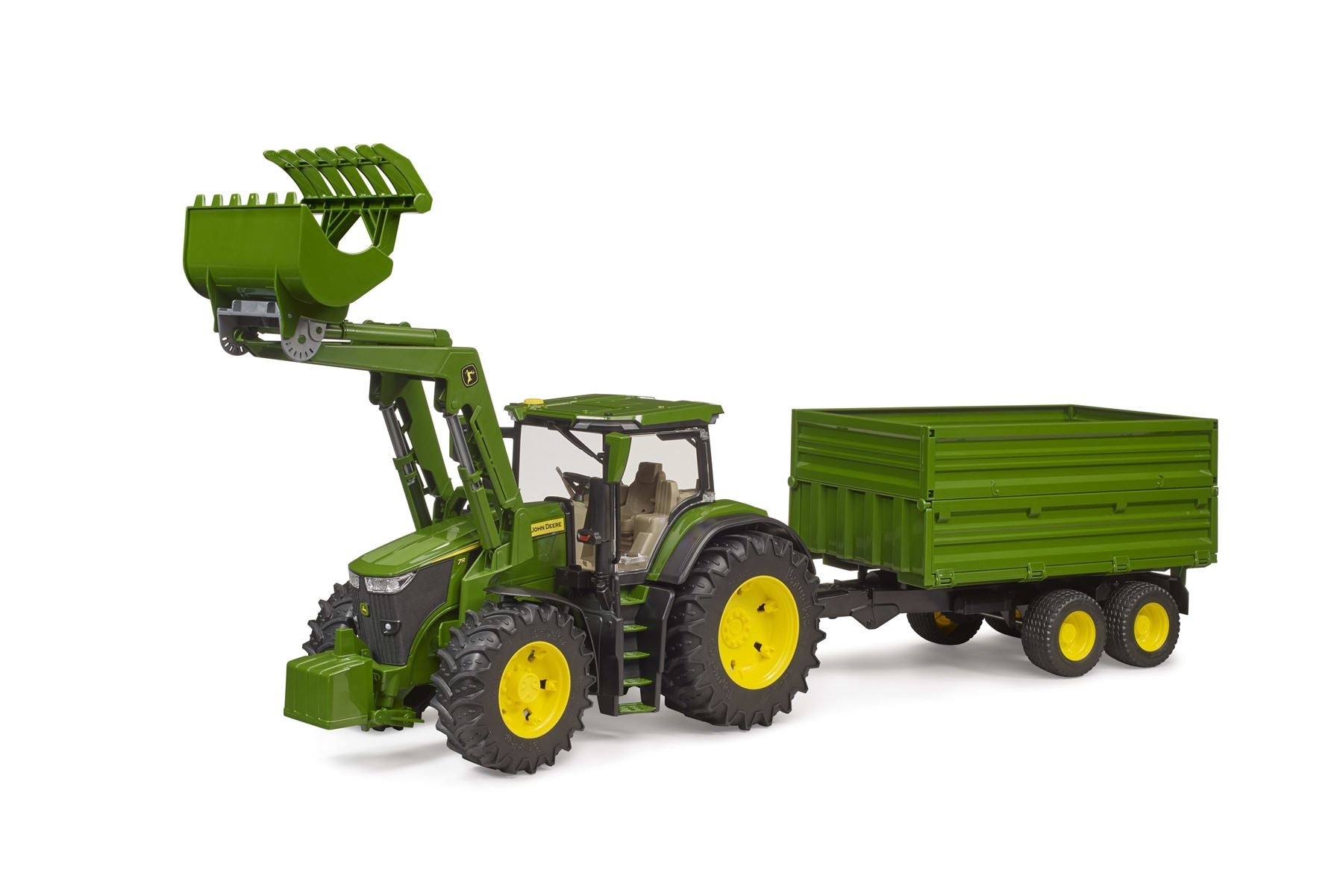 John Deere 7R 350 frontloader and tandemaxle tipping trailer - 17264