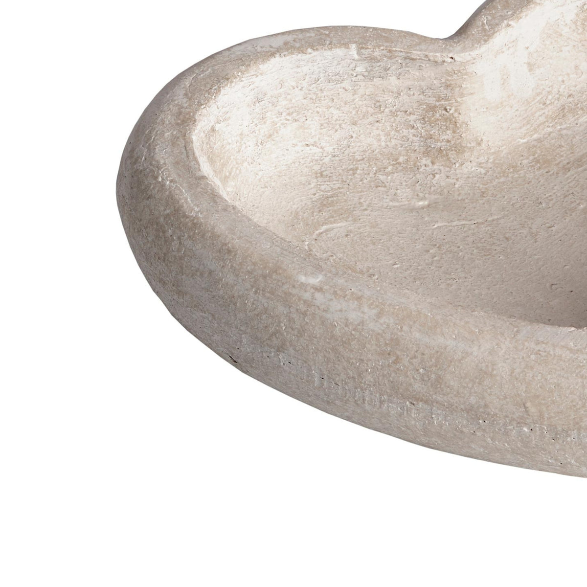 Deep Stone Heart Dish - CREAM