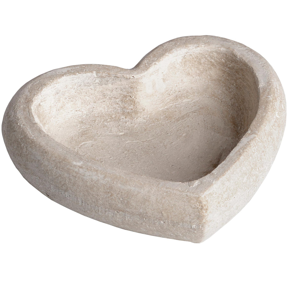 Deep Stone Heart Dish - CREAM