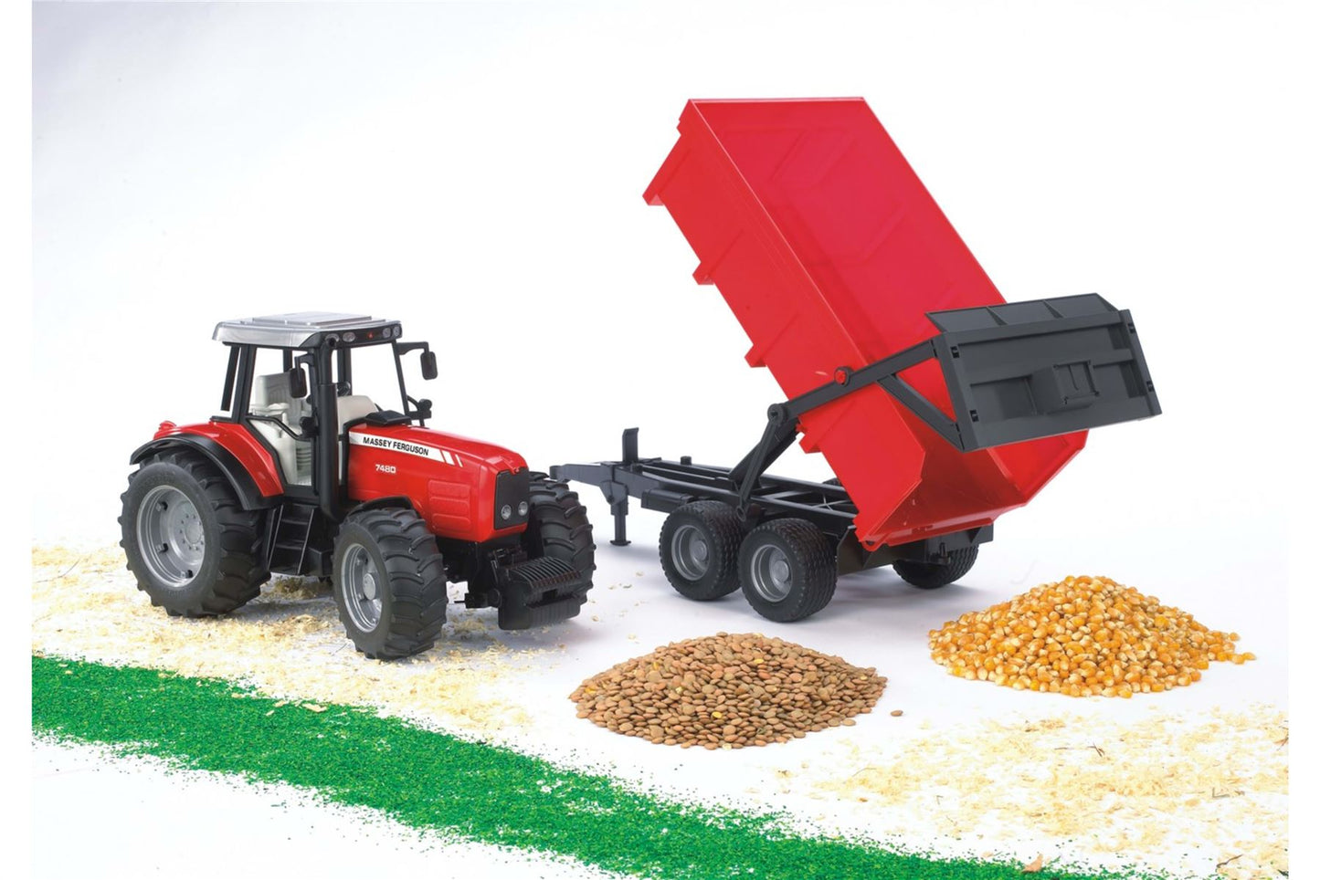 Massey Ferguson 7480 with tipping trailer
