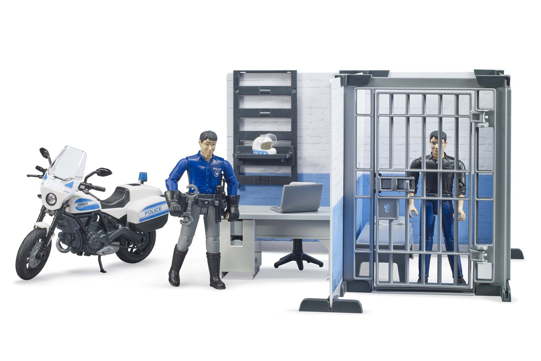 bworld Police station with police motorbike