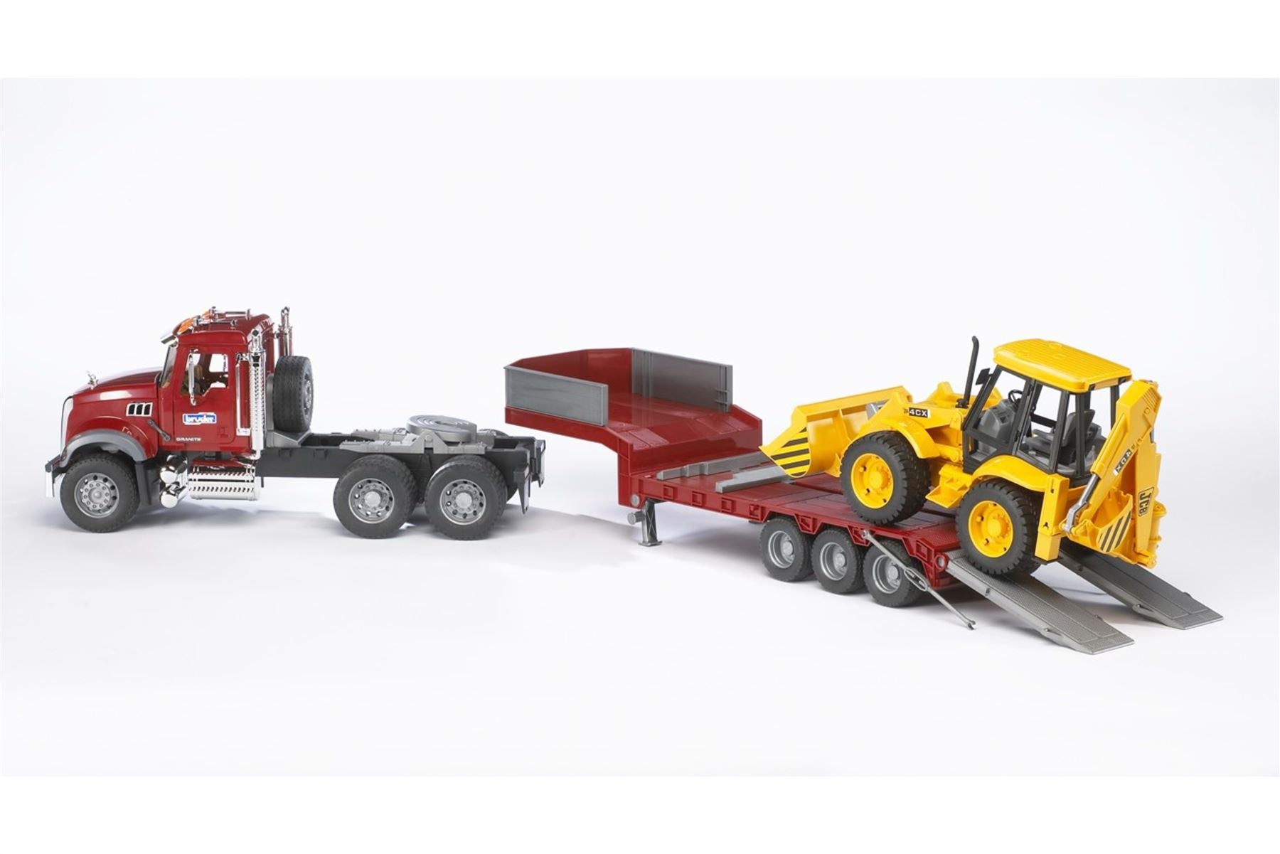 MACK Granite Low loader truck with JCB 4CX Backhoe loader - 17132