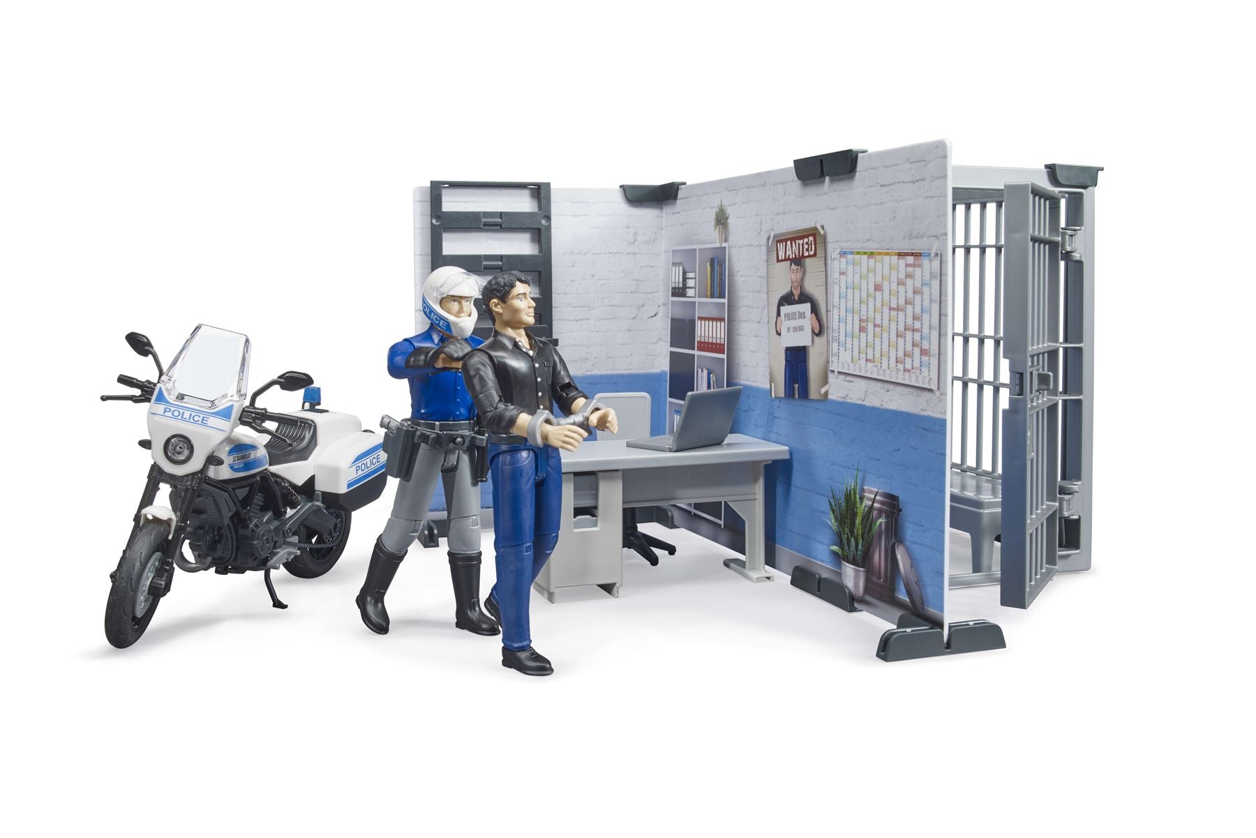 bworld Police station with police motorbike