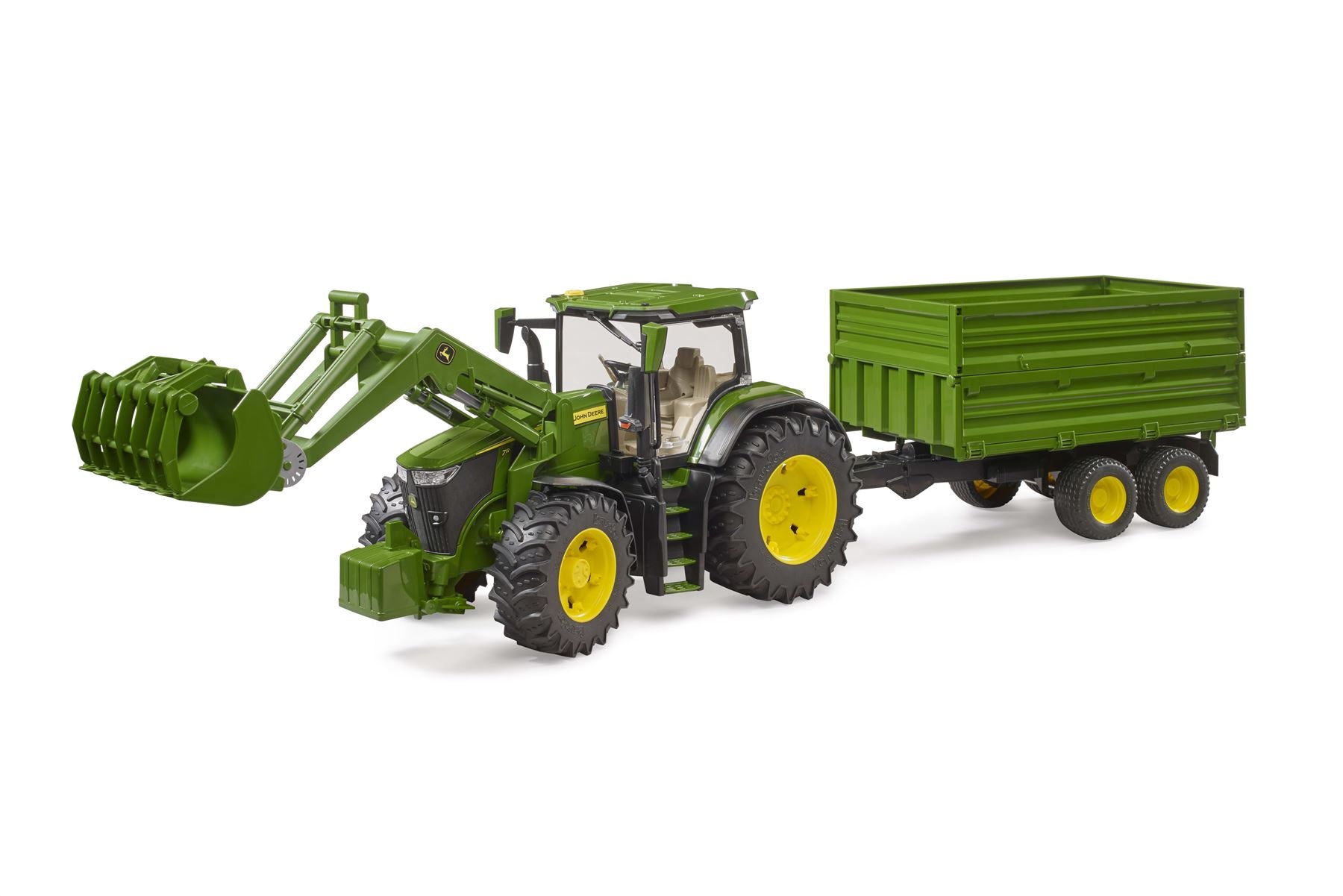 John Deere 7R 350 frontloader and tandemaxle tipping trailer - 17264