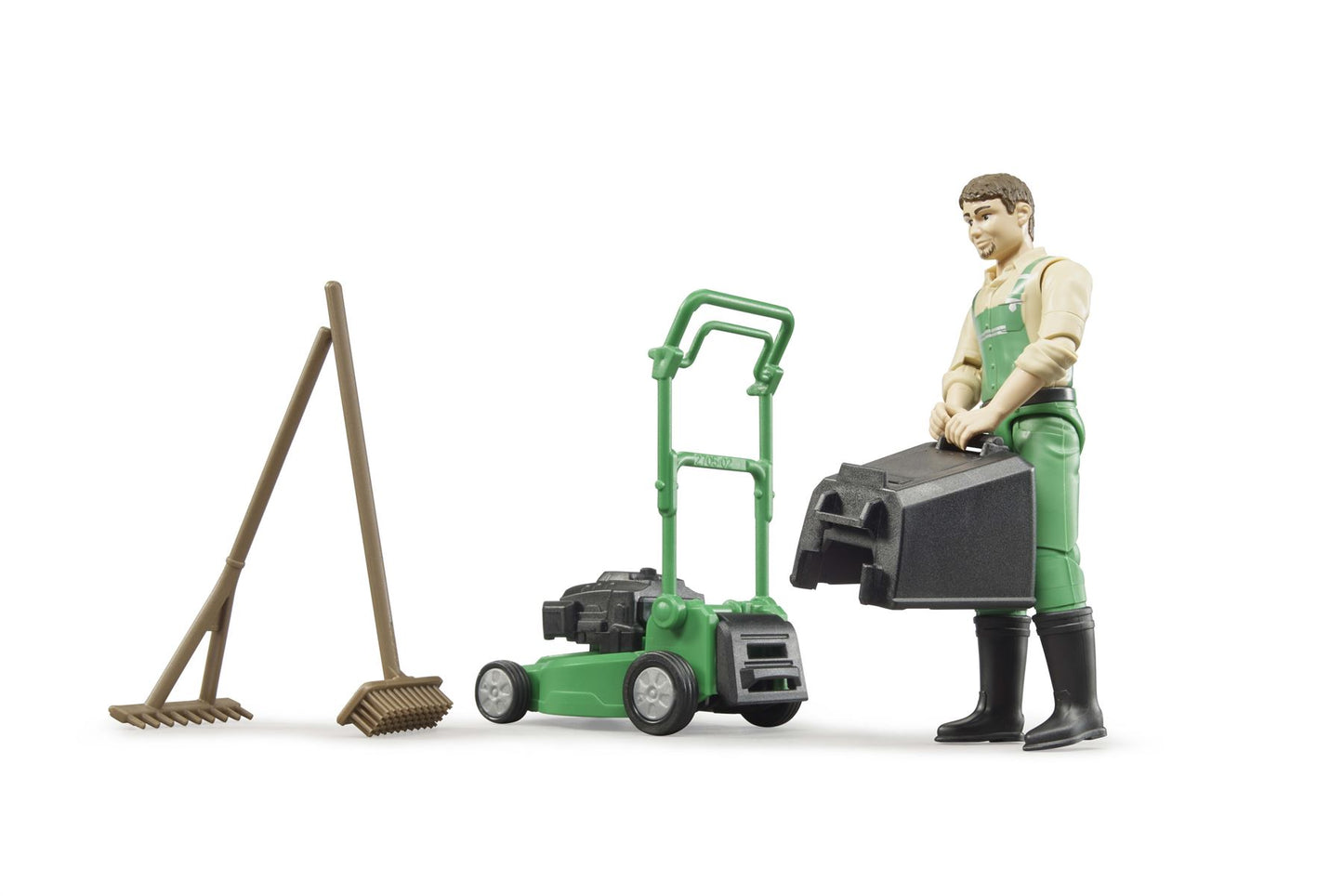 bworld Gardener with lawn mower and equipment