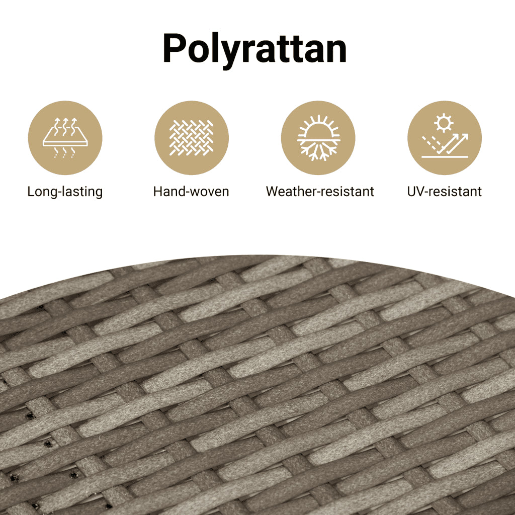 vidaXL Garden Table Grey 45x45x37 cm Poly Rattan Acacia Wood