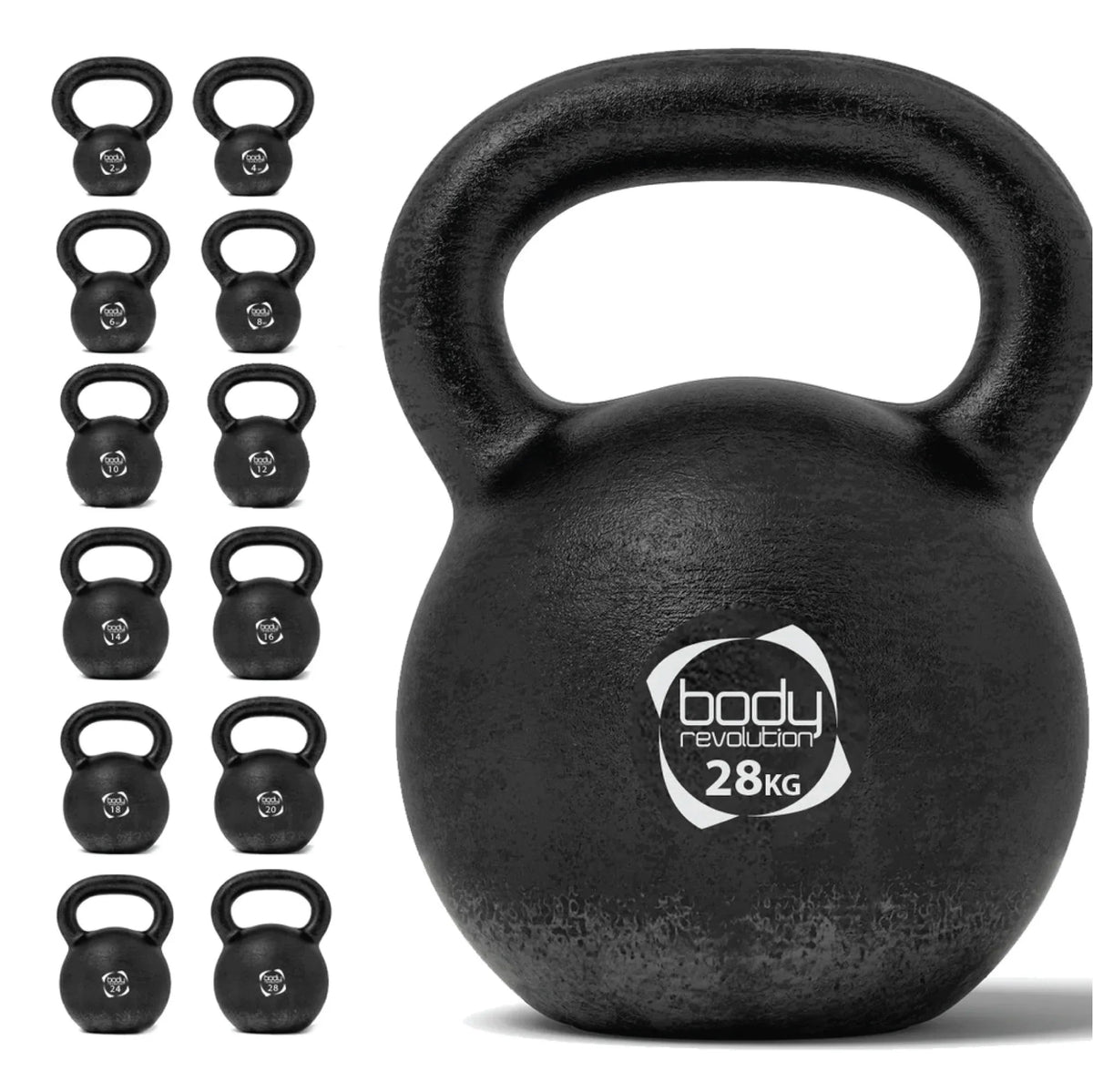 Body Revolution 28 kg Cast Iron Kettlebells