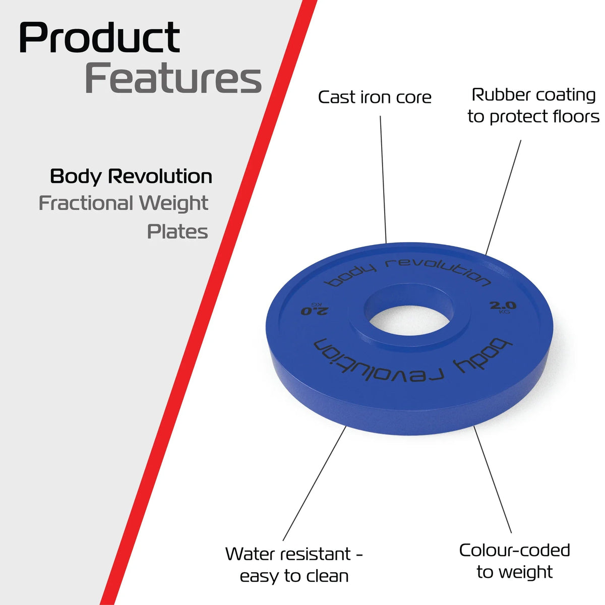 2 x 2kg Fractional Bumper Plates