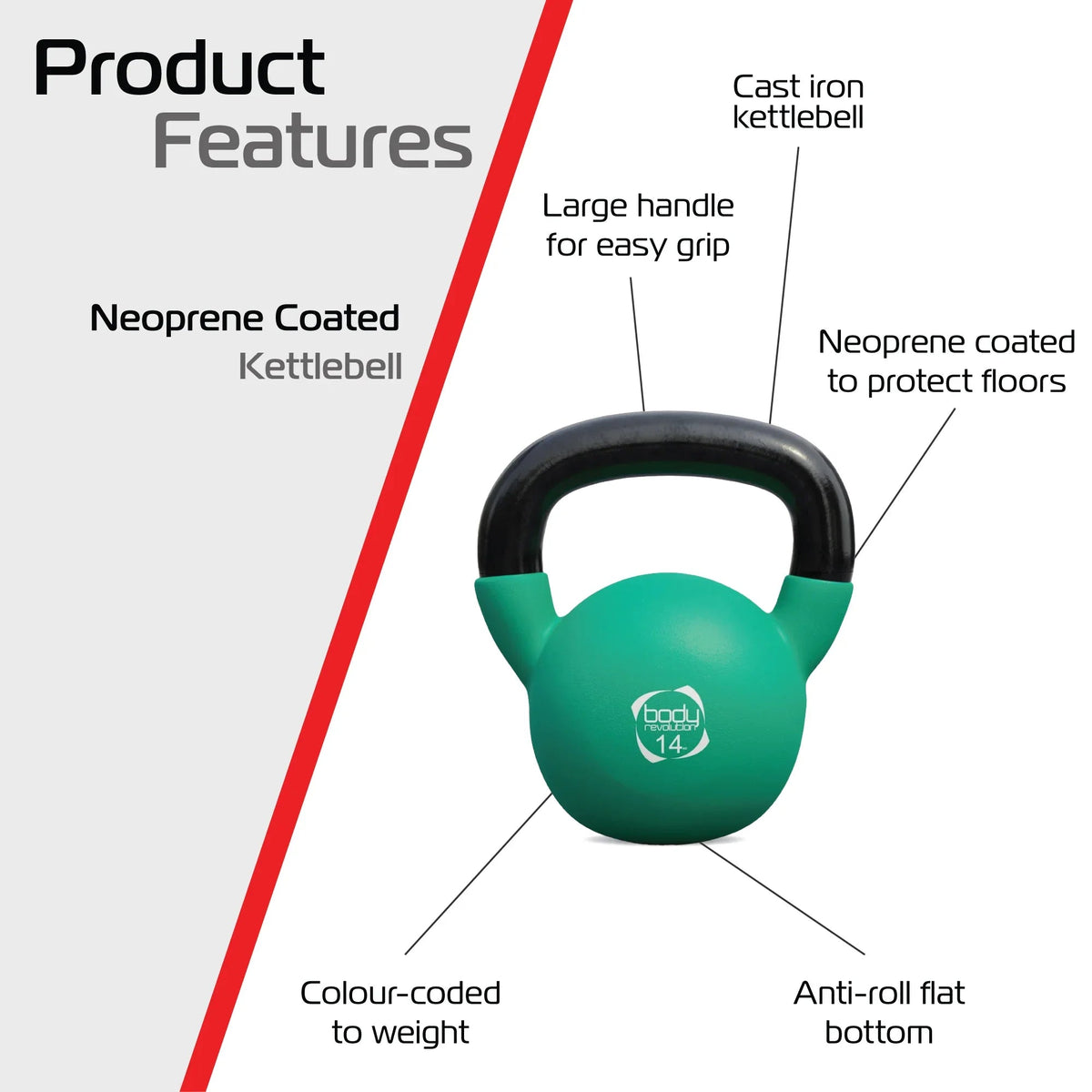 Body Revolution 14kg Neoprene Kettlebells