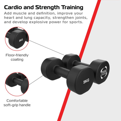 2 x 5KG Neoprene dumbbells