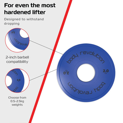 2 x 2kg Fractional Bumper Plates