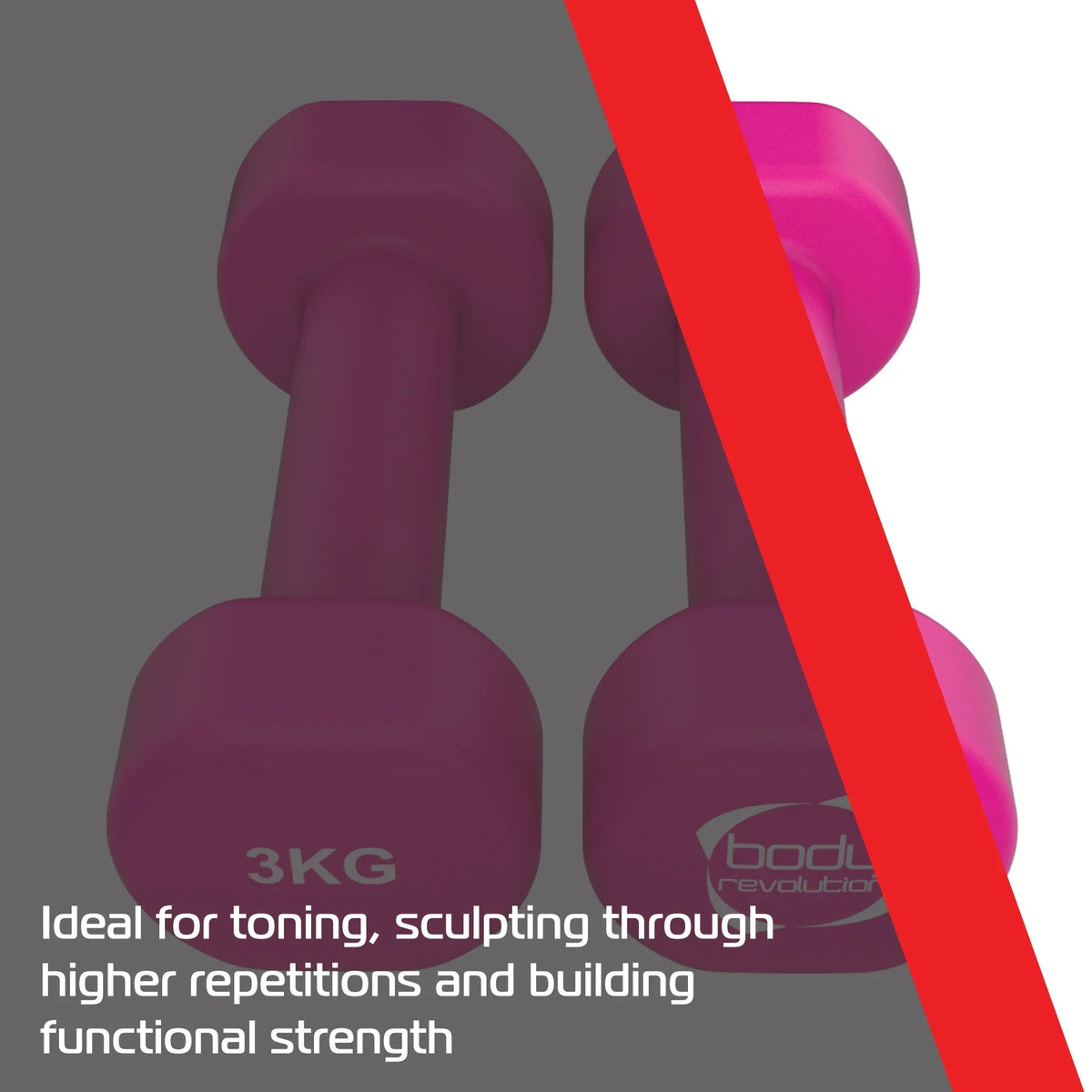 2 x 3KG Neoprene dumbbells