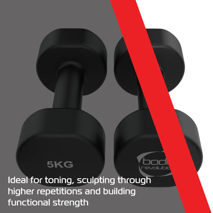 2 x 5KG Neoprene dumbbells
