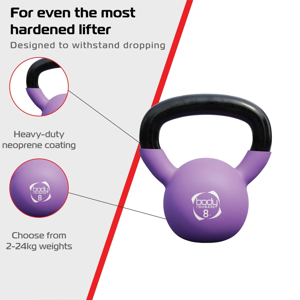 Body Revolution 8kg Neoprene Kettlebells
