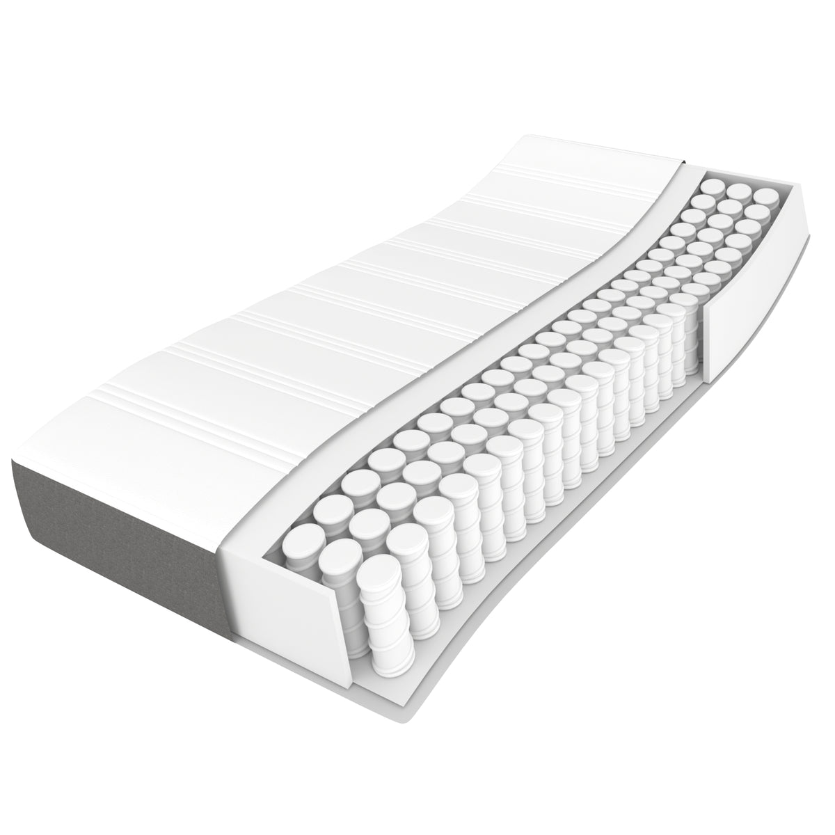vidaXL Pocket Spring Bed Mattress Medium Dark Grey 183x213x20 cm California King - 213 x 183 x 20 cm