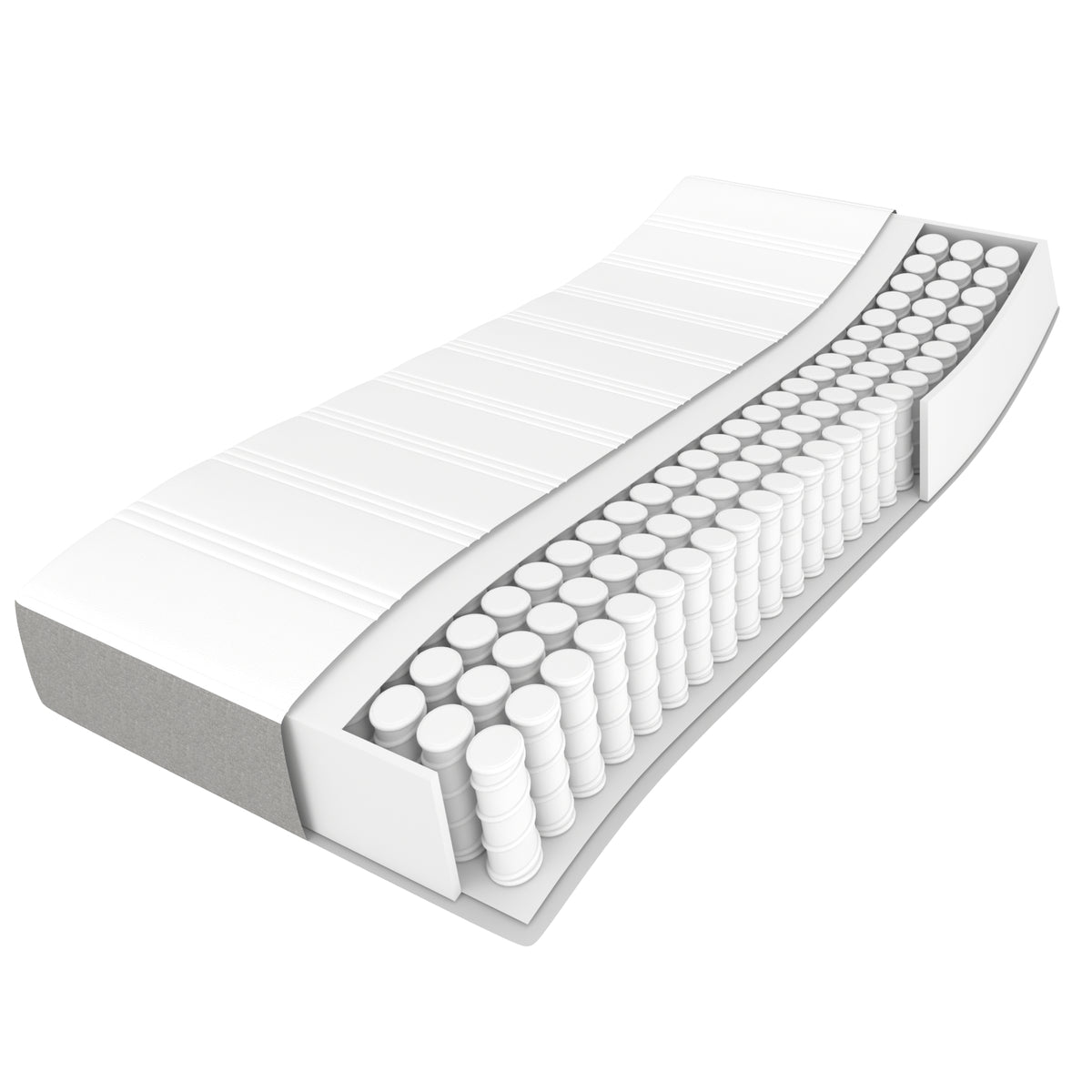 vidaXL Pocket Spring Bed Mattress Medium Light Grey 193x203x20 cm King - 203 x 193 x 20 cm