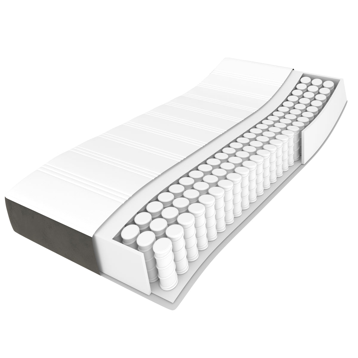 vidaXL Pocket Spring Bed Mattress Medium Dark Grey 183x213x20 cm California King - 213 x 183 x 20 cm - 65236