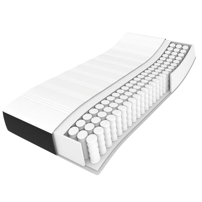 vidaXL Pocket Spring Bed Mattress Medium Black 137x190x20 cm Full - 190 x 137 x 20 cm