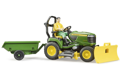 bworld John Deere Lawn tractor with trailer and gardener