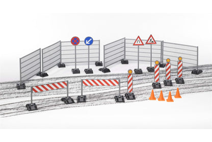 Accessories Construction set: railings, site signs and pylon
