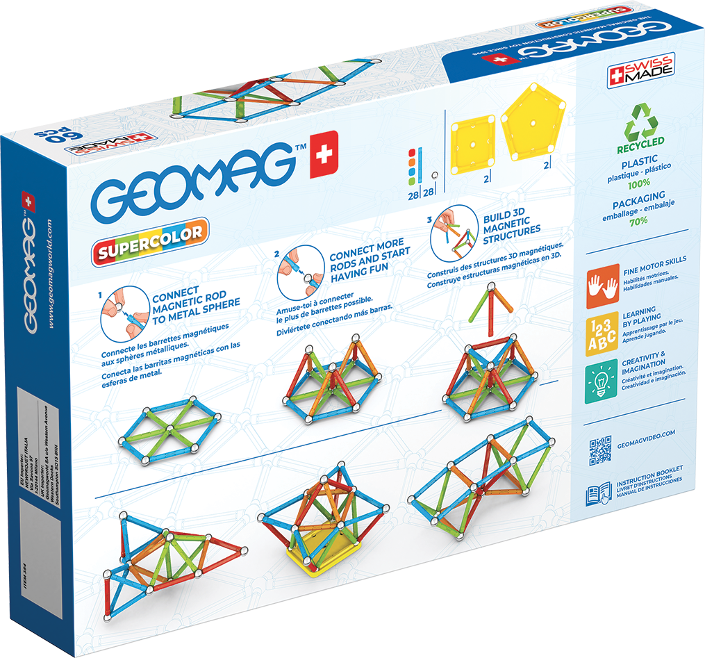 Geomag Magnetic Supercolor - 60 Pieces