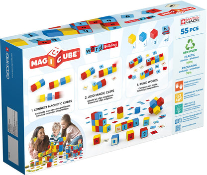 Geomag Magicube Magnetic Shapes Word Builder - 55 Pieces