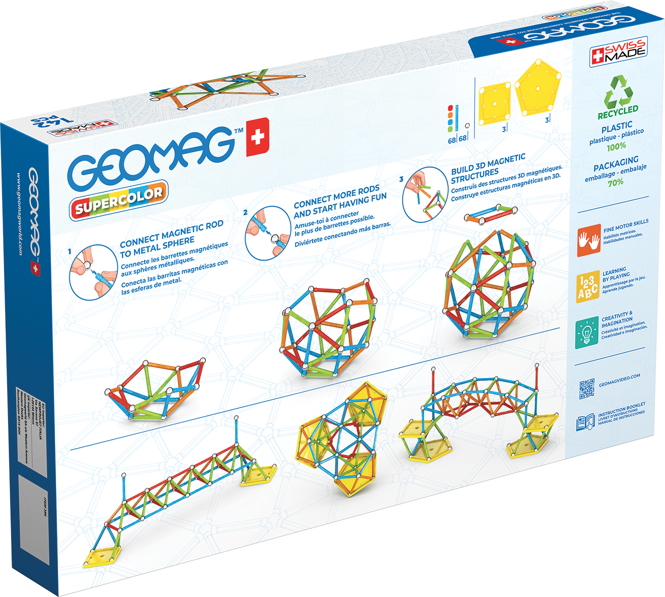 Geomag Magnetic Supercolor - 142 Pieces