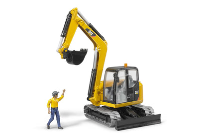 Cat Mini excavator with worker