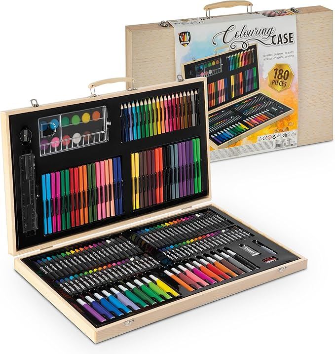 Wooden Colouring Case 180 pcs - FSC wood - 48x30cm