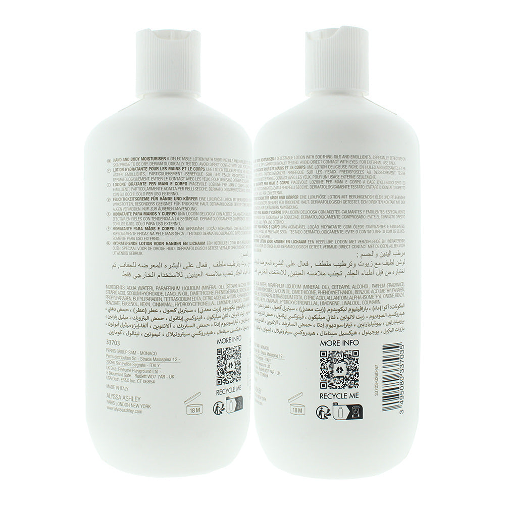 Alyssa Ashley White Musk Hand and Body Moisturiser 500ml