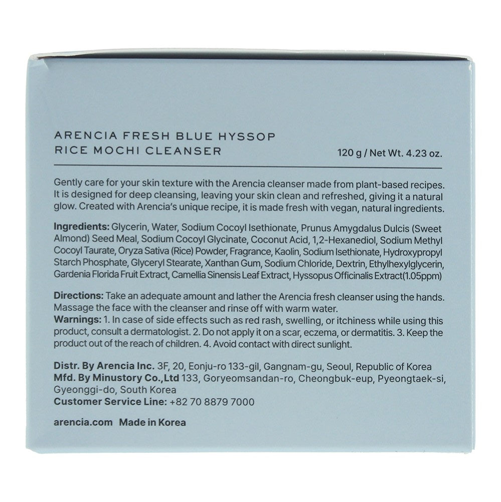Arencia Fresh Blue Hyssop Rice Mochi Cleanser 120g