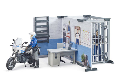 bworld Police station with police motorbike