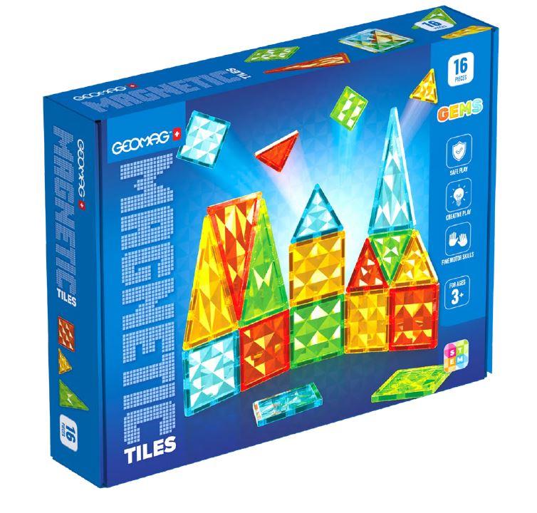 Geomag Magnetic Tiles Gems 16 Pieces