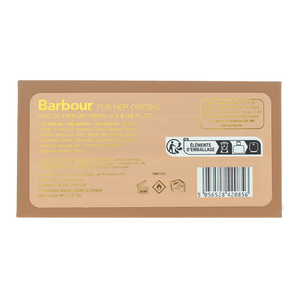 Barbour Origins For Her Eau de Parfum 100ml Spray