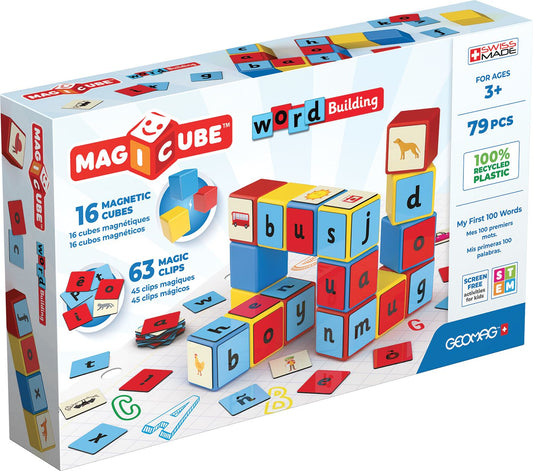 Geomag Magicube Magnetic Shapes Word Builder - 79 Pieces